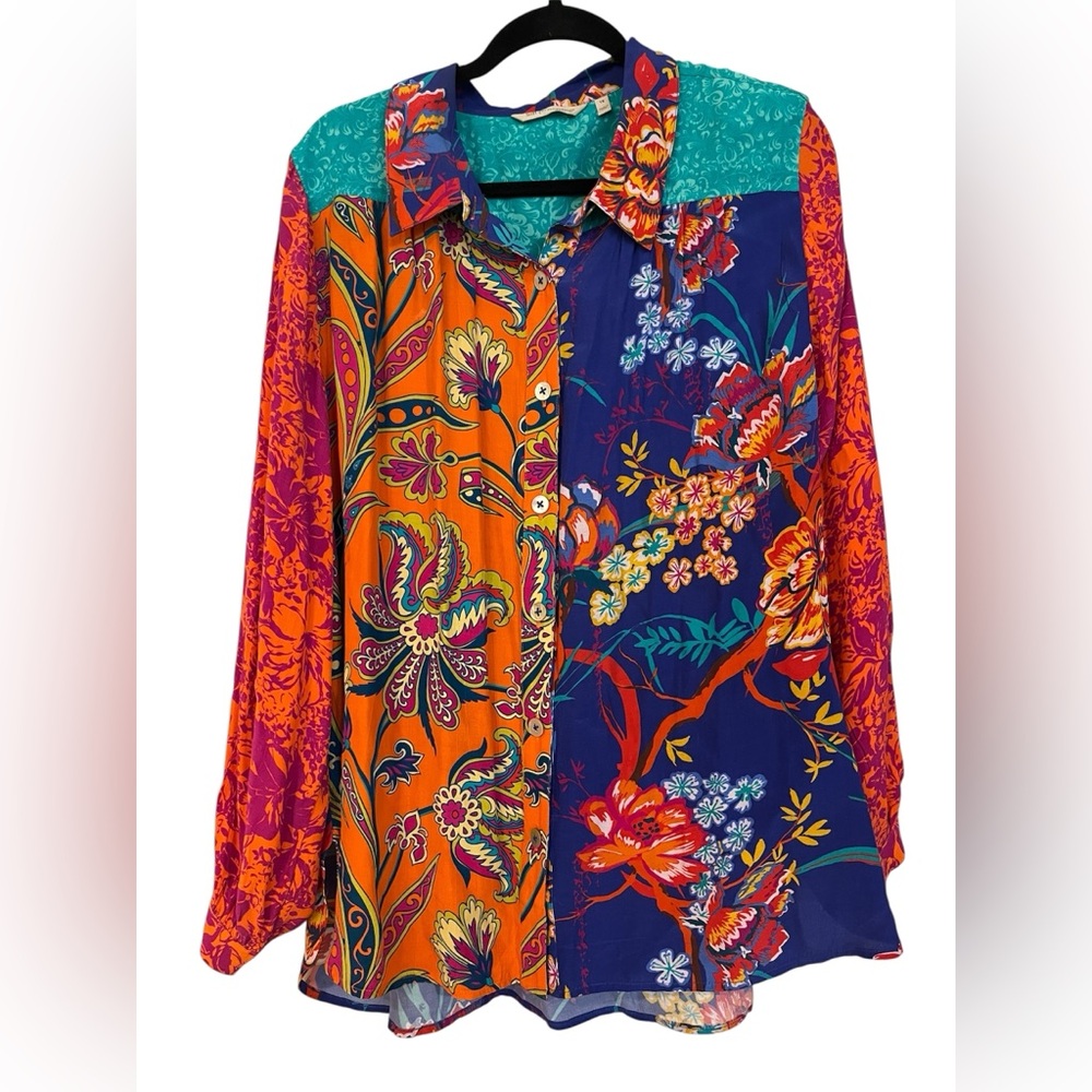 Soft Surroundings  Hermosa Tunic Long Sleeve Blouse Size 1X